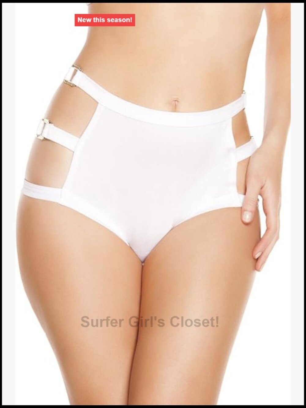 High-Waisted Pin Up Shorts with Triple Strap and Square Ring Detail